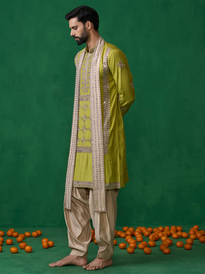 DARPAN NEON GREEN KURTA SET