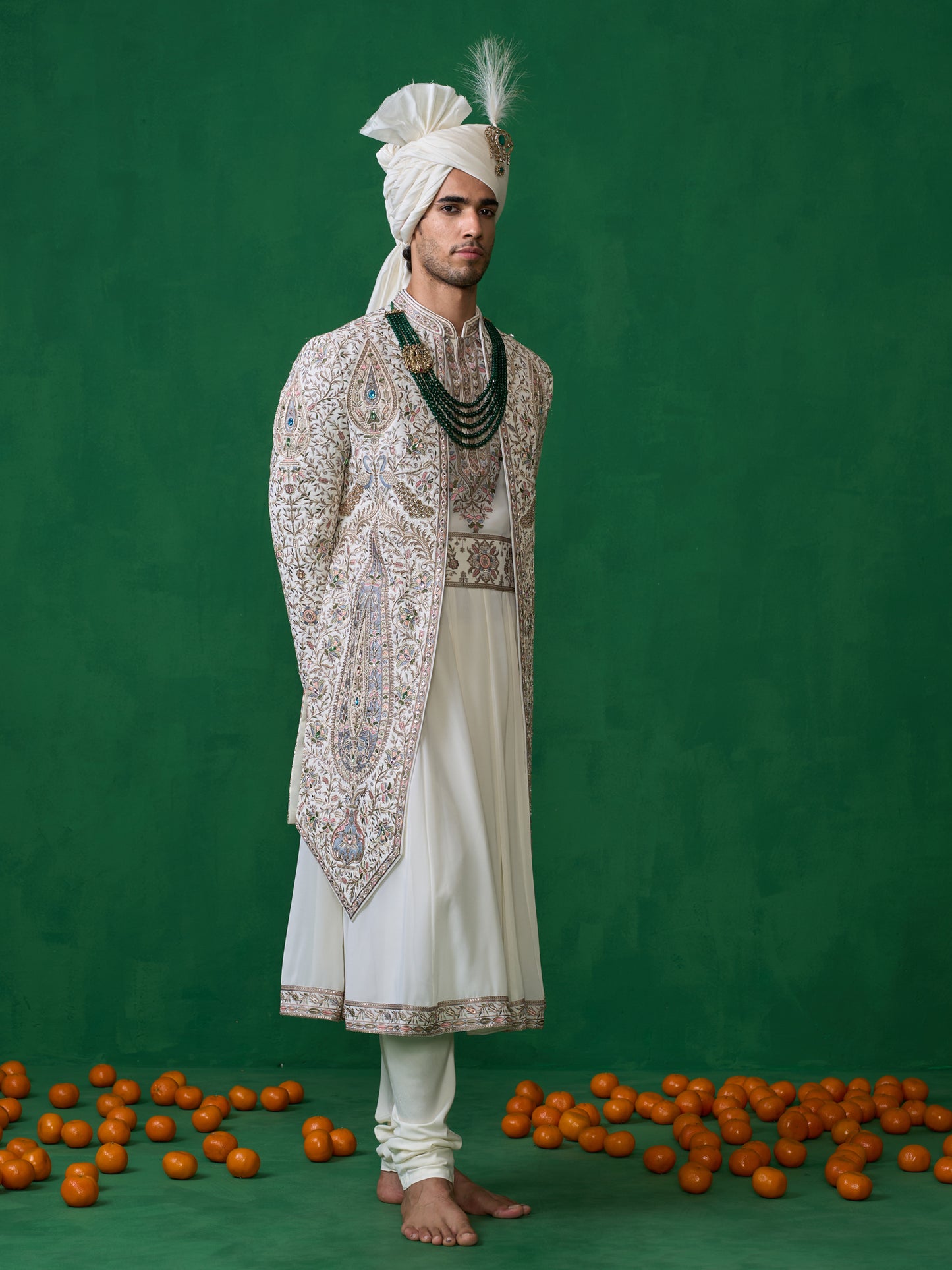 SHAHI IVORY SHERWANI SET