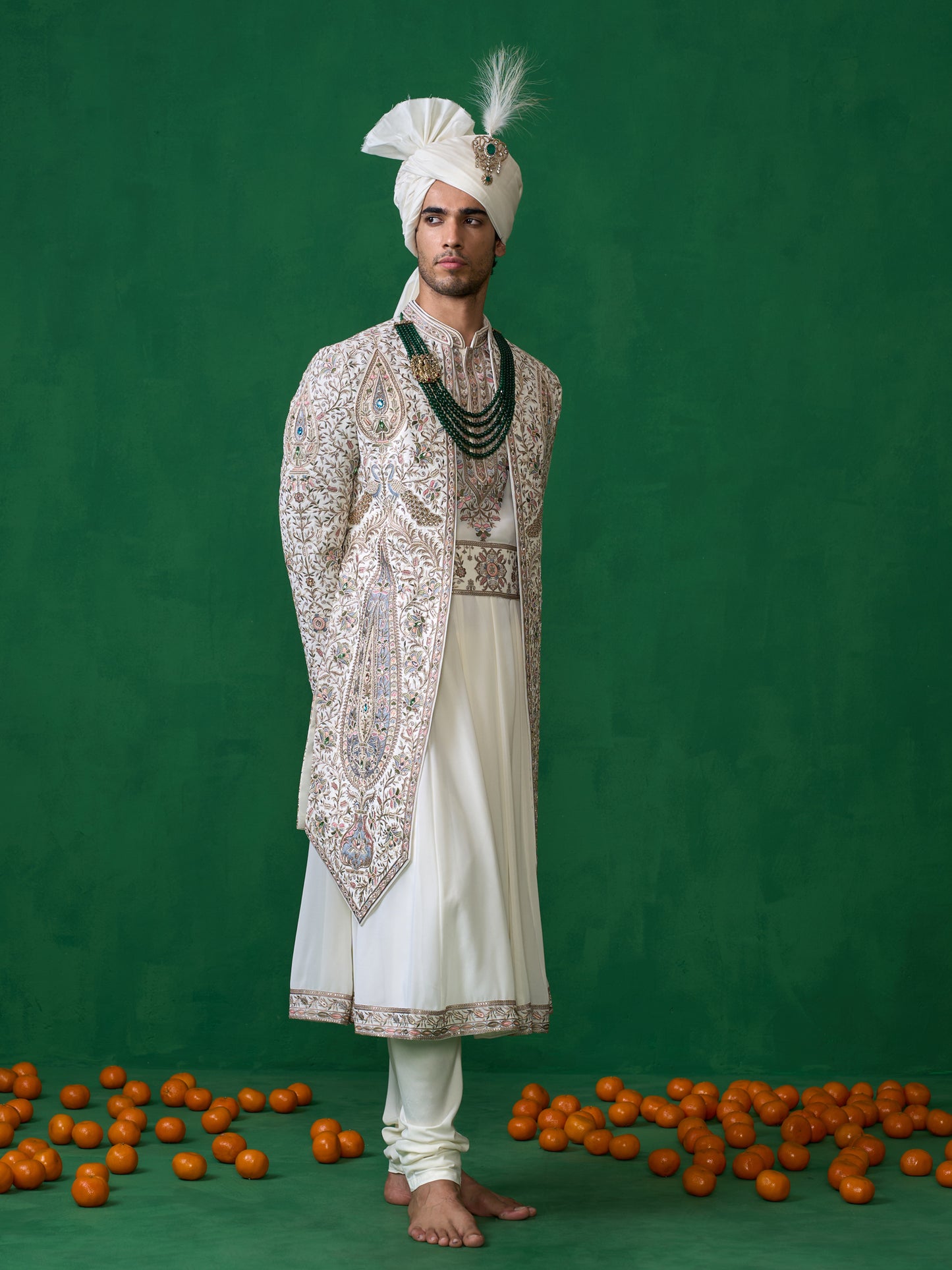 SHAHI IVORY SHERWANI SET