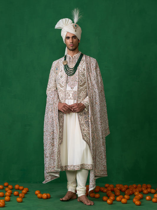 SHAHI IVORY SHERWANI SET
