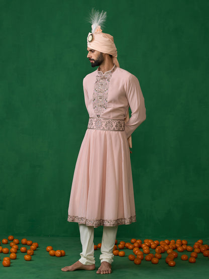SHAHI PINK SHERWANI SET