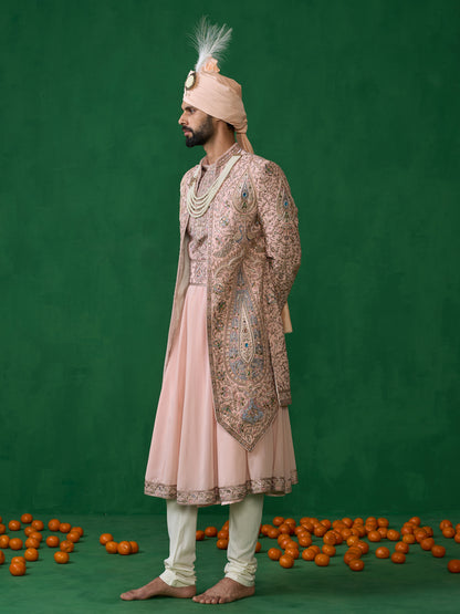 SHAHI PINK SHERWANI SET
