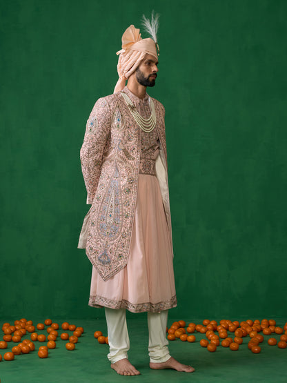 SHAHI PINK SHERWANI SET
