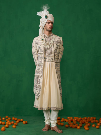 PICHWAI GOLD SHERWANI SET