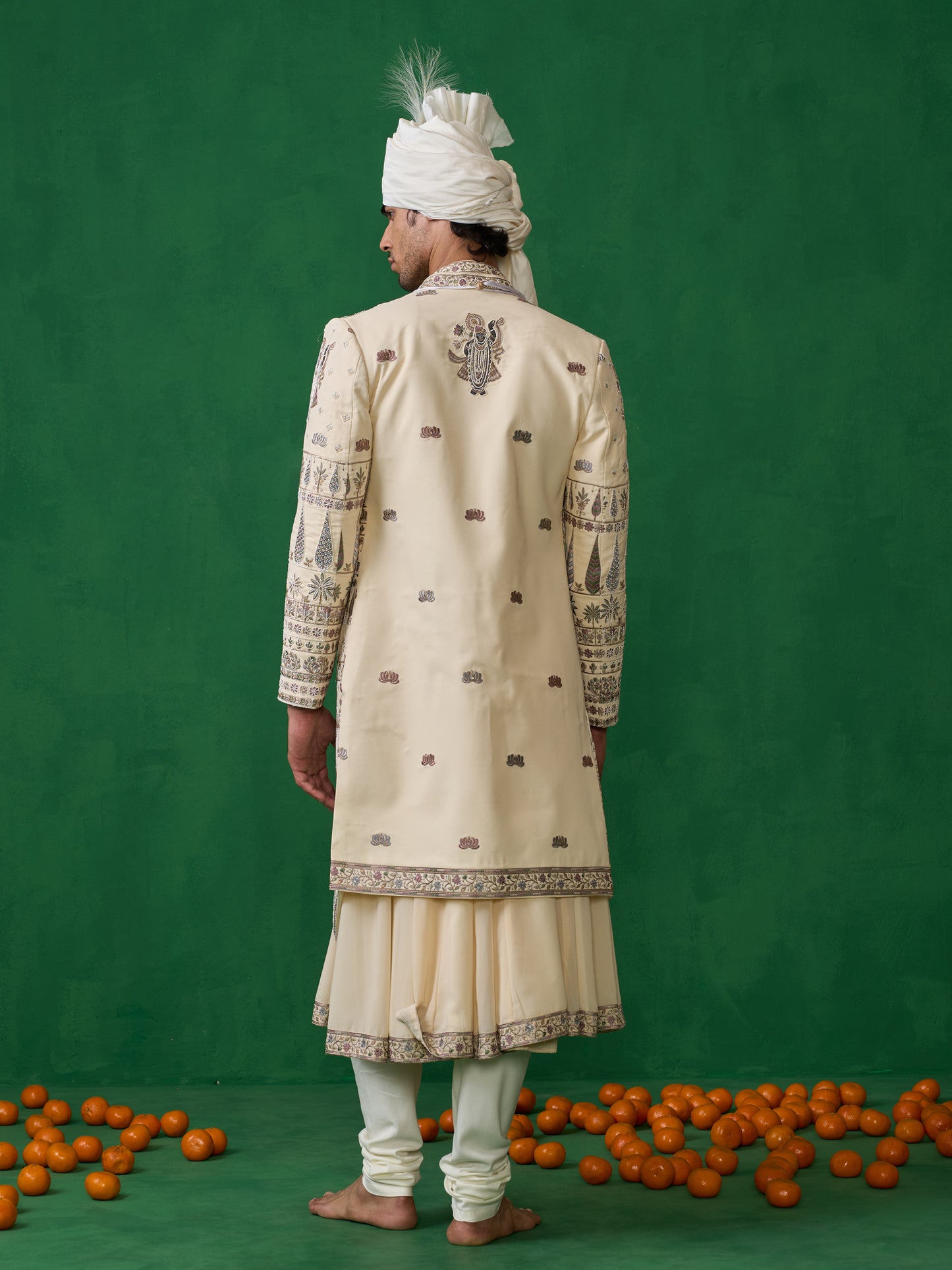 PICHWAI GOLD SHERWANI SET
