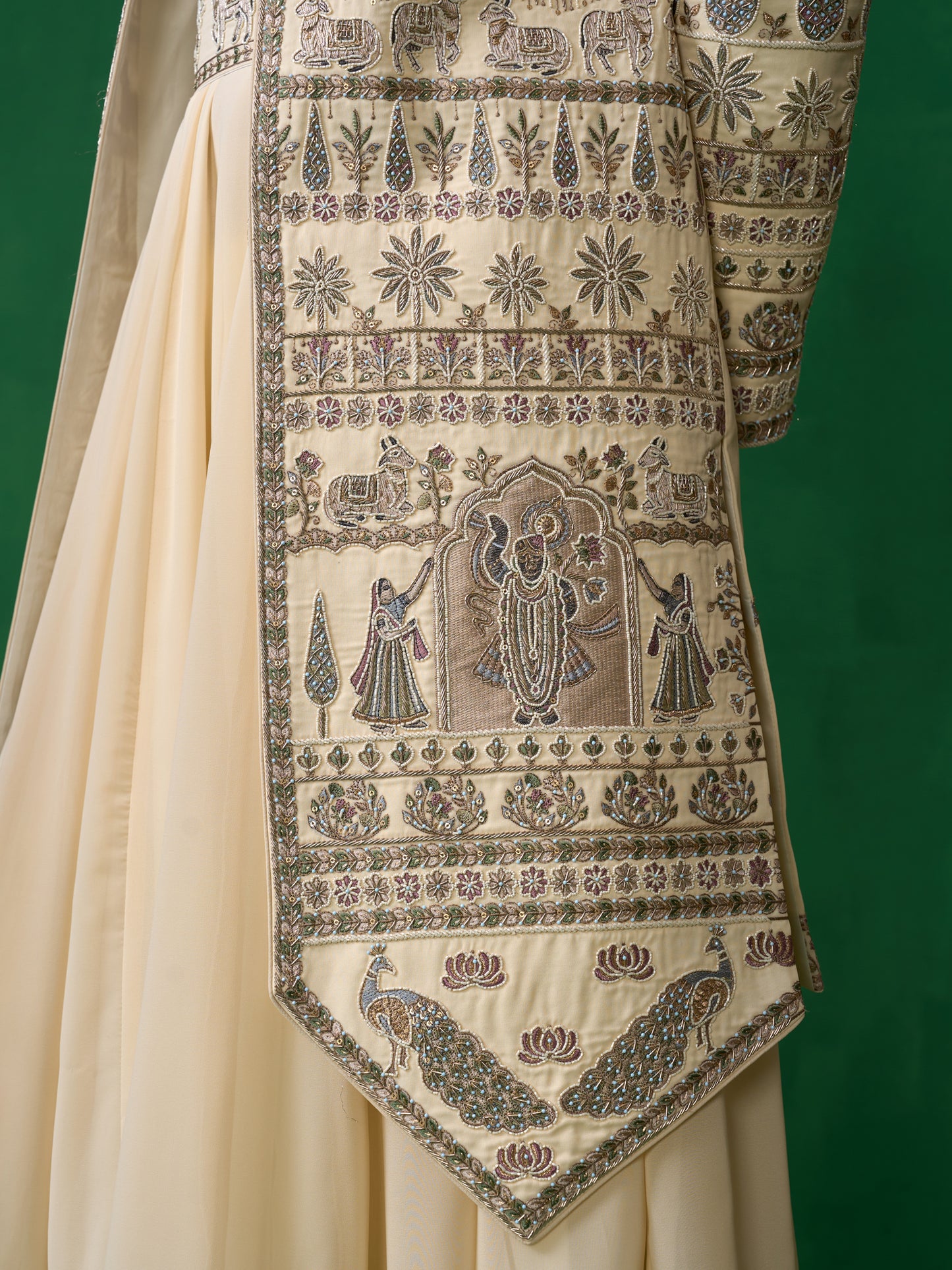 PICHWAI GOLD SHERWANI SET