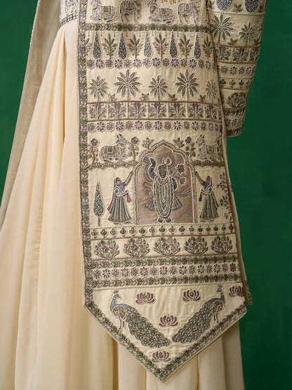 PICHWAI GOLD SHERWANI SET