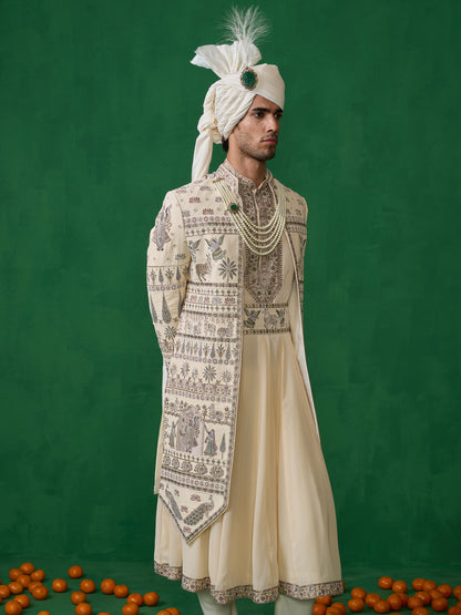 PICHWAI GOLD SHERWANI SET