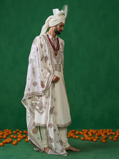 KATHAKALI BEIGE SHERWANI SET