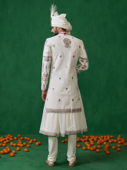 KATHAKALI BEIGE SHERWANI SET