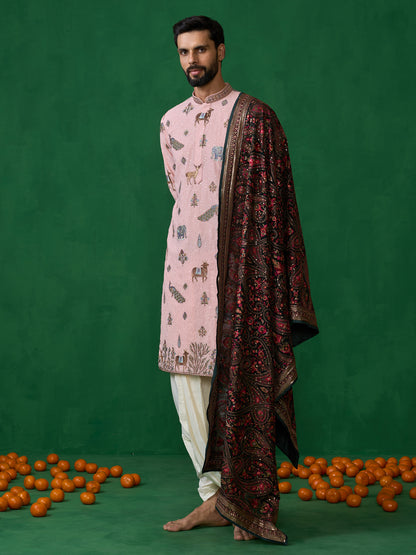 PICHWAI PINK DHOTI KURTA SET