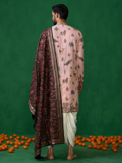 PICHWAI PINK DHOTI KURTA SET
