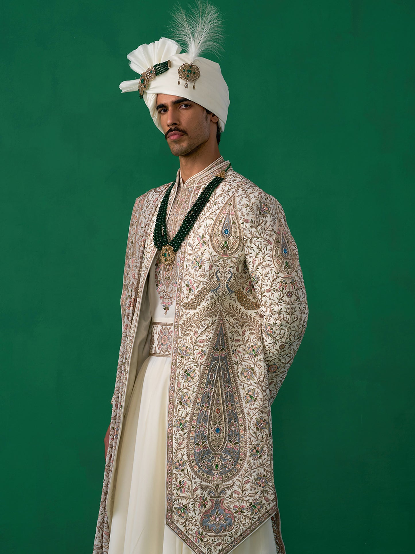 SHAHI IVORY SHERWANI SET