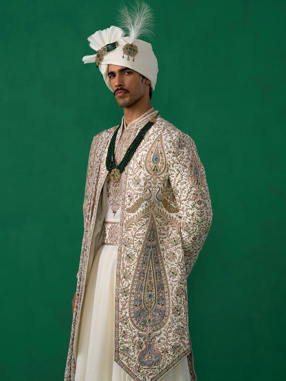 SHAHI IVORY SHERWANI SET