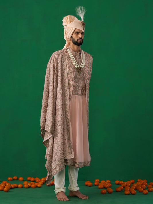 SHAHI PINK SHERWANI SET