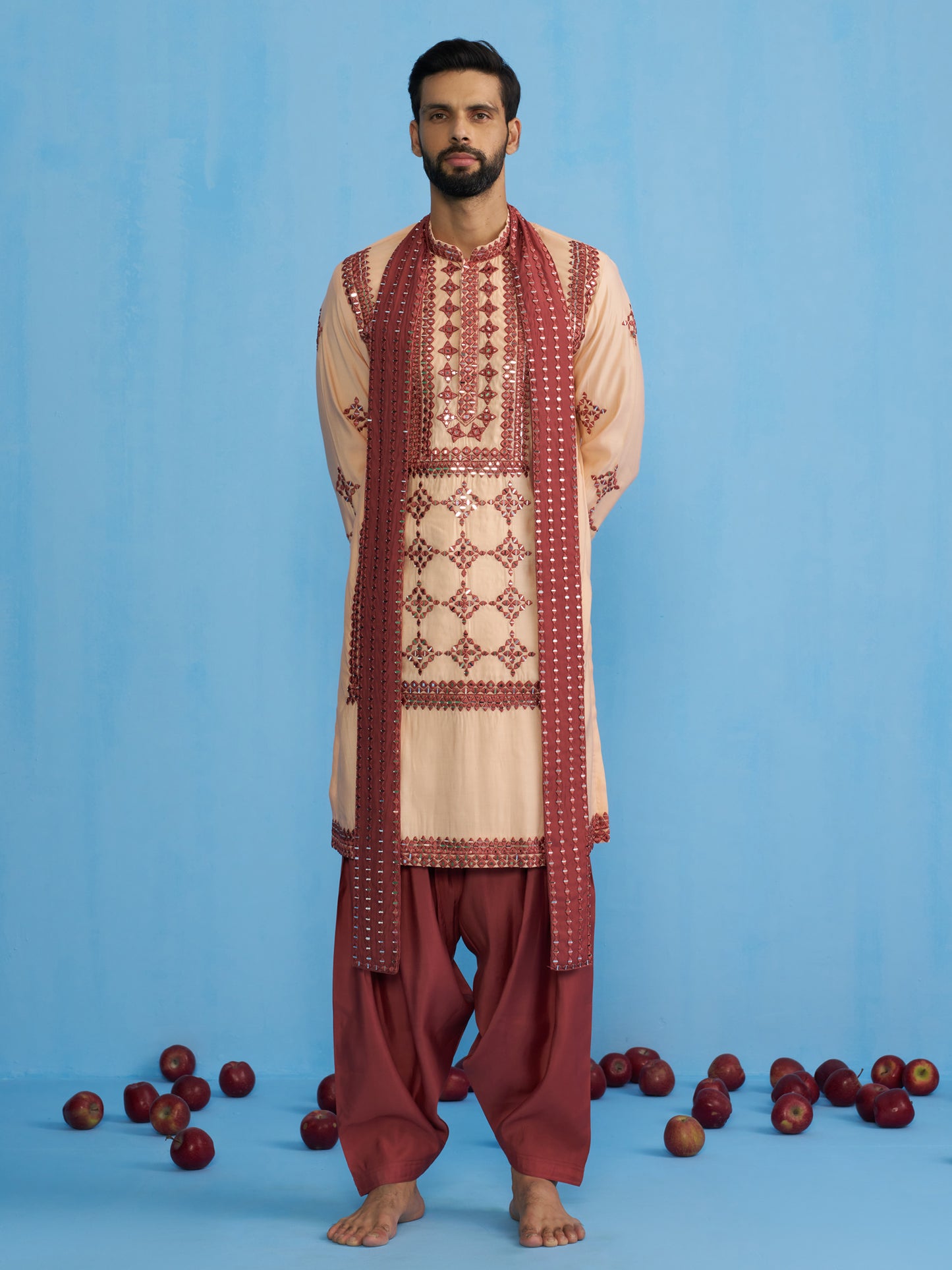 DARPAN PEACH KURTA SET