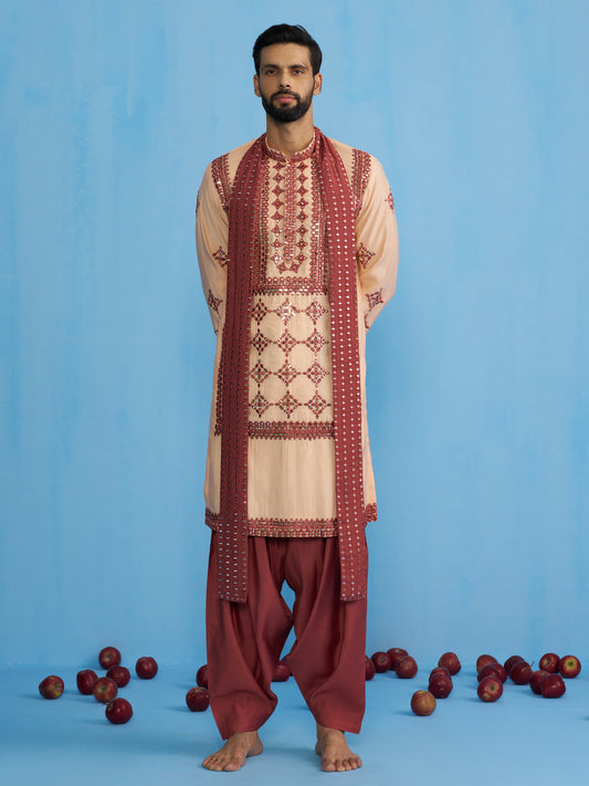 DARPAN PEACH KURTA SET