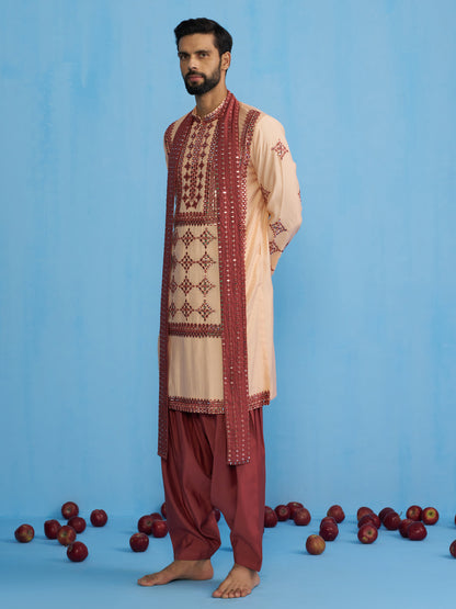 DARPAN PEACH KURTA SET