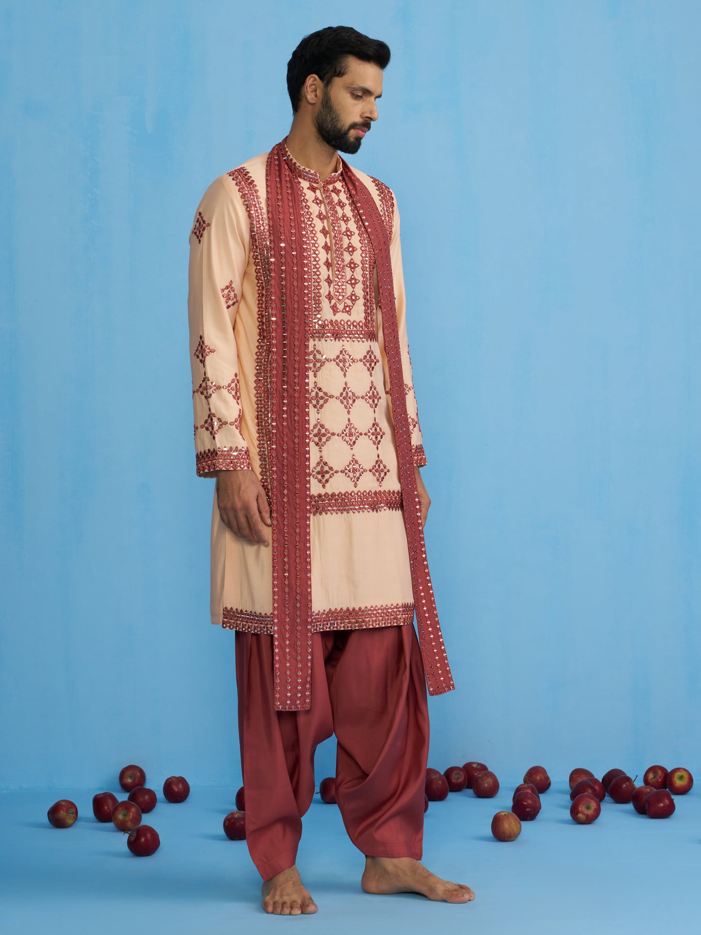 DARPAN PEACH KURTA SET