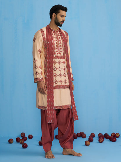 DARPAN PEACH KURTA SET