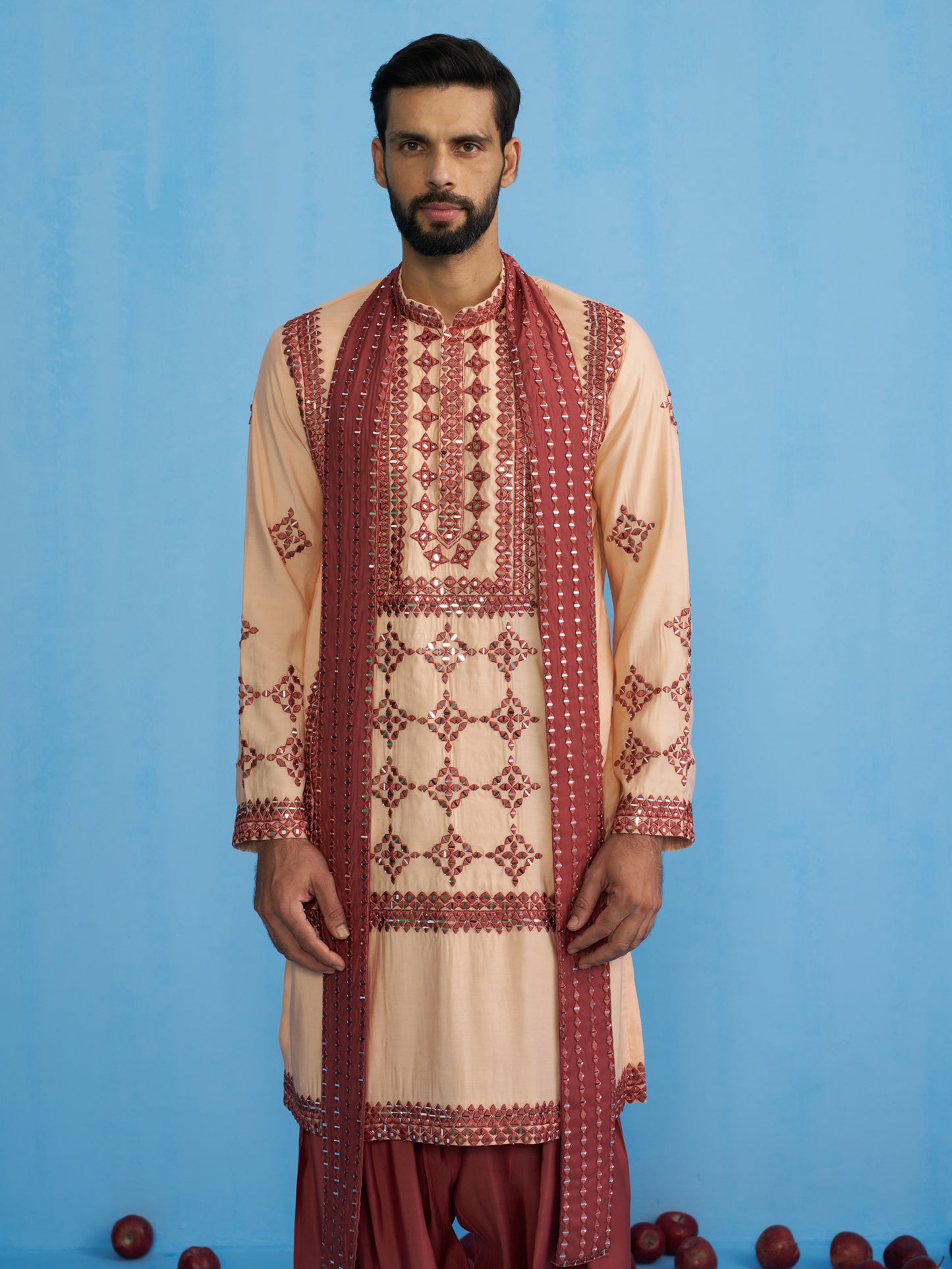 DARPAN PEACH KURTA SET