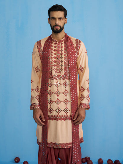 DARPAN PEACH KURTA SET
