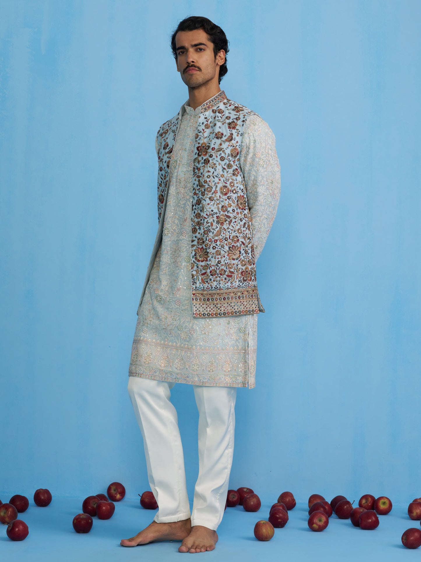 GULAB SKY KURTA JACKET SET