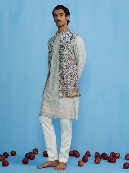 GULAB SKY KURTA JACKET SET