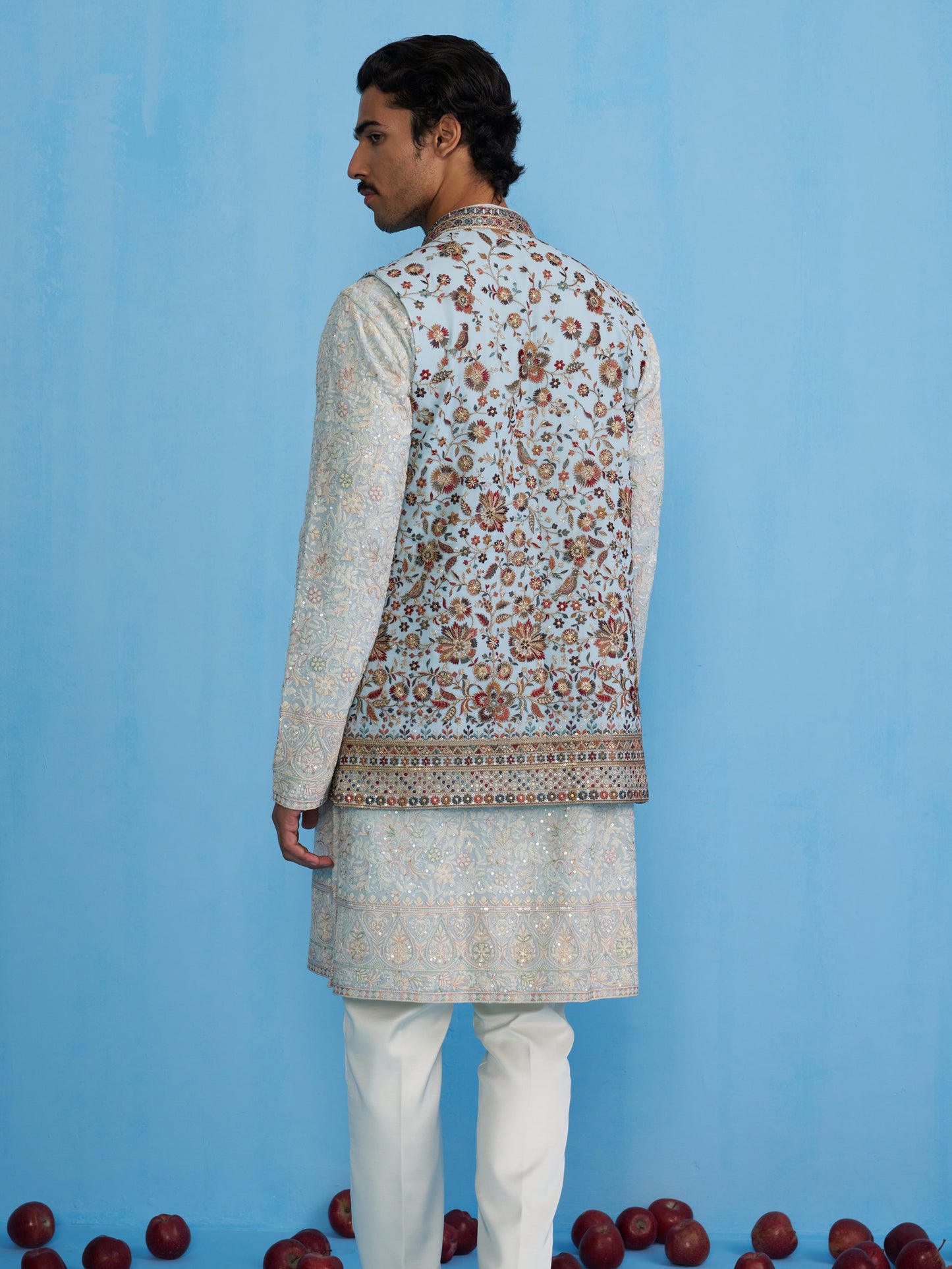 GULAB SKY KURTA JACKET SET
