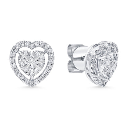 HEART SHAPED DIAMOND EARRINGS