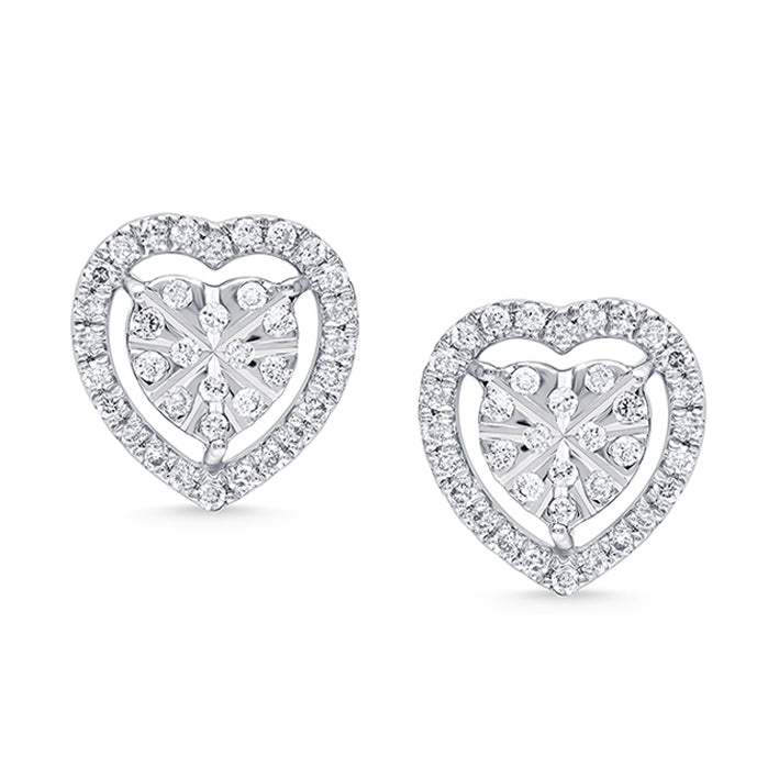 HEART SHAPED DIAMOND EARRINGS