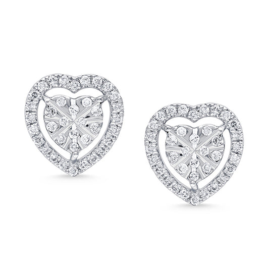 HEART SHAPED DIAMOND EARRINGS