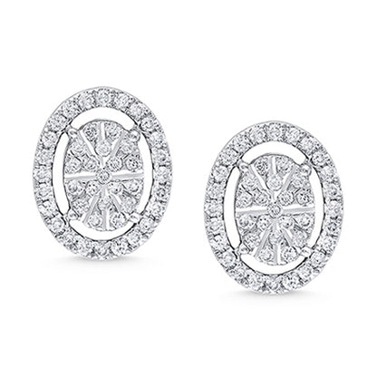 OVAL SHAPED DIAMOND EARRINGS