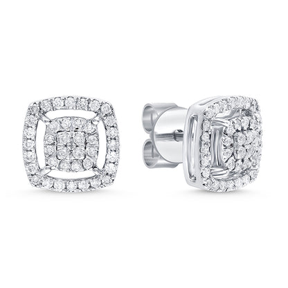 CUSHION SHAPED DIAMOND EARRINGS