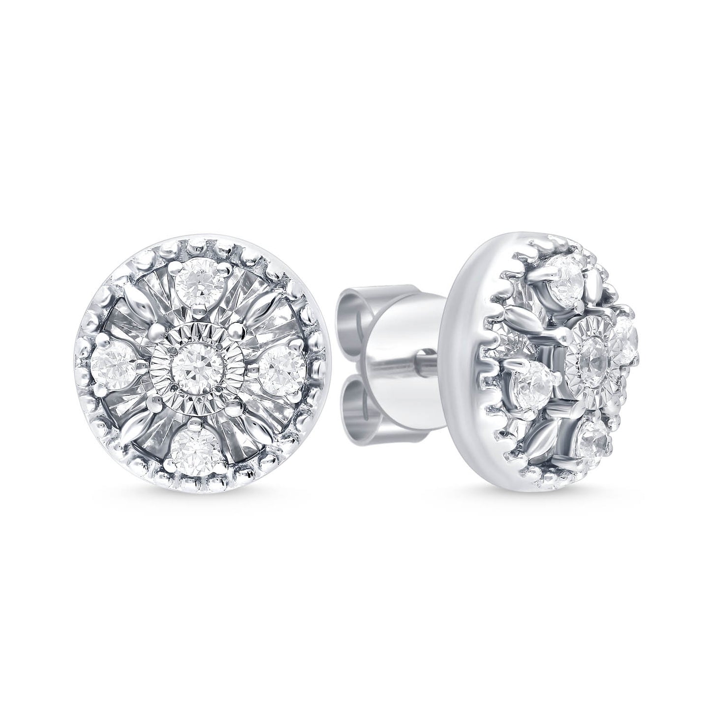 CIRCLE OF BLOOM DIAMOND EARRINGS