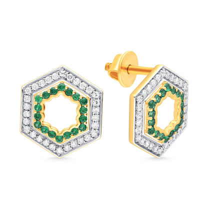 HEXAGONAL DIAMOND EARRINGS