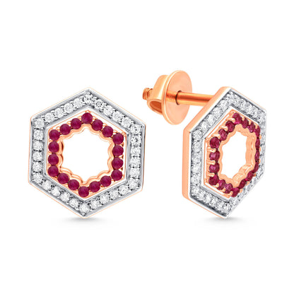 HEXAGONAL DIAMOND EARRINGS