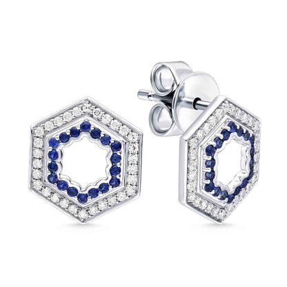 HEXAGONAL DIAMOND EARRINGS