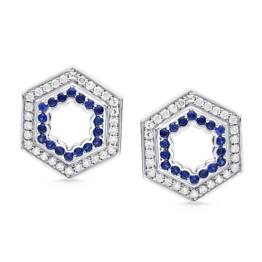 HEXAGONAL DIAMOND EARRINGS