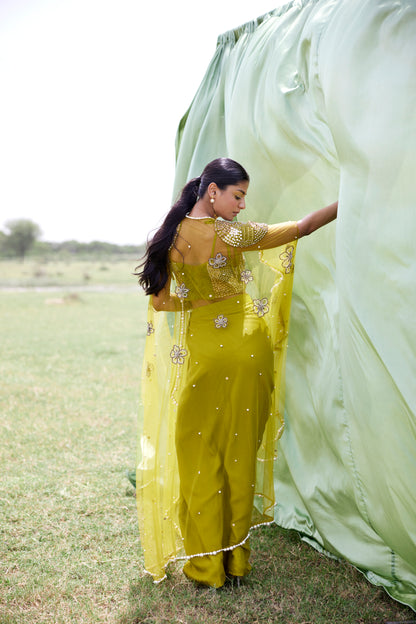 GREEN SKIRT SET