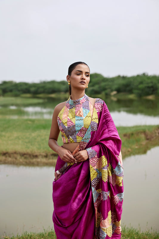 MAGENTA SAREE