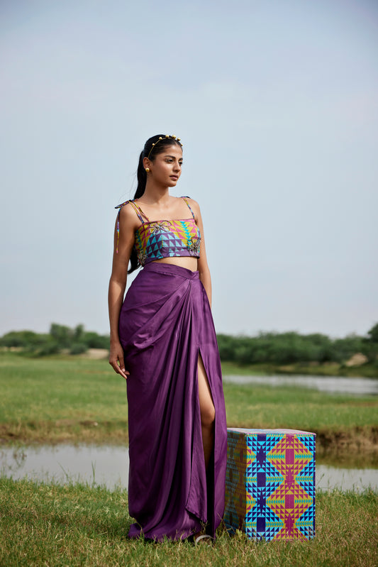 PURPLE SKIRT SET