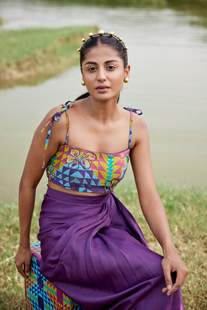 PURPLE SKIRT SET