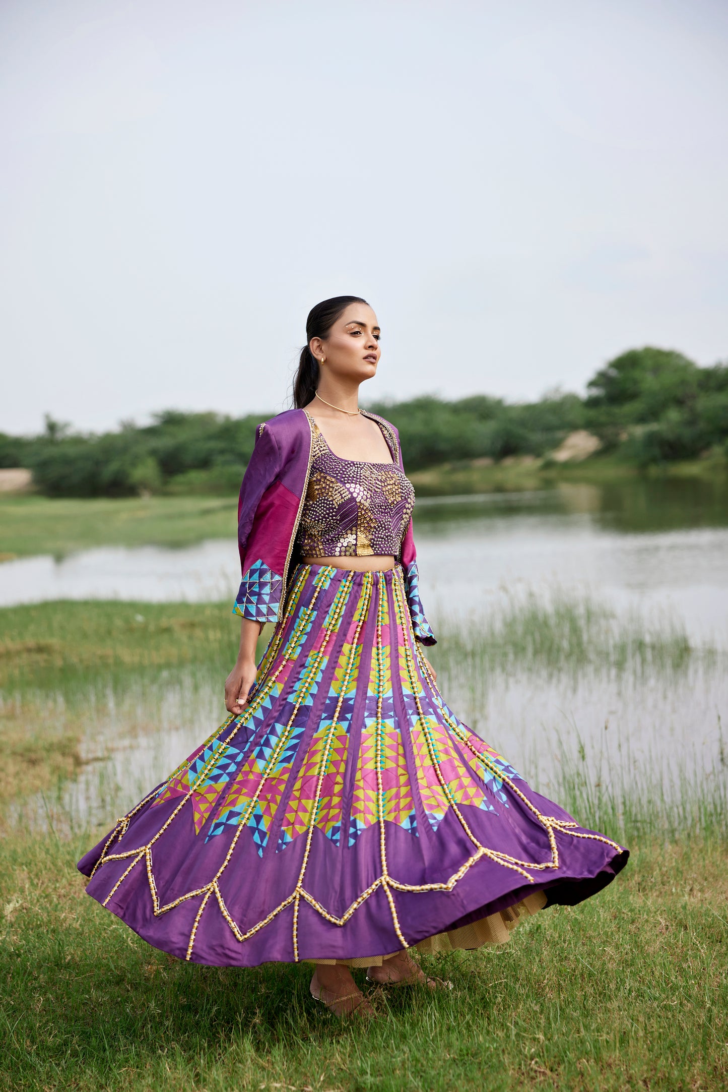 PURPLE LEHANGA SET