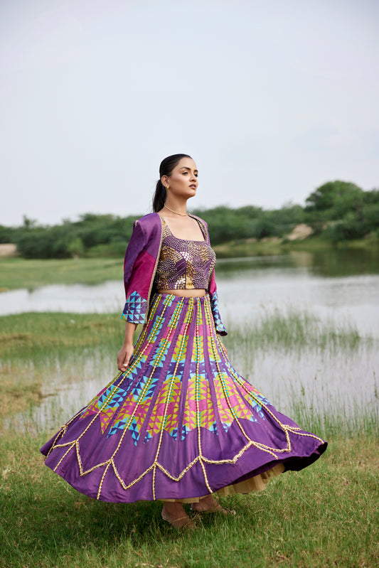 PURPLE LEHANGA SET