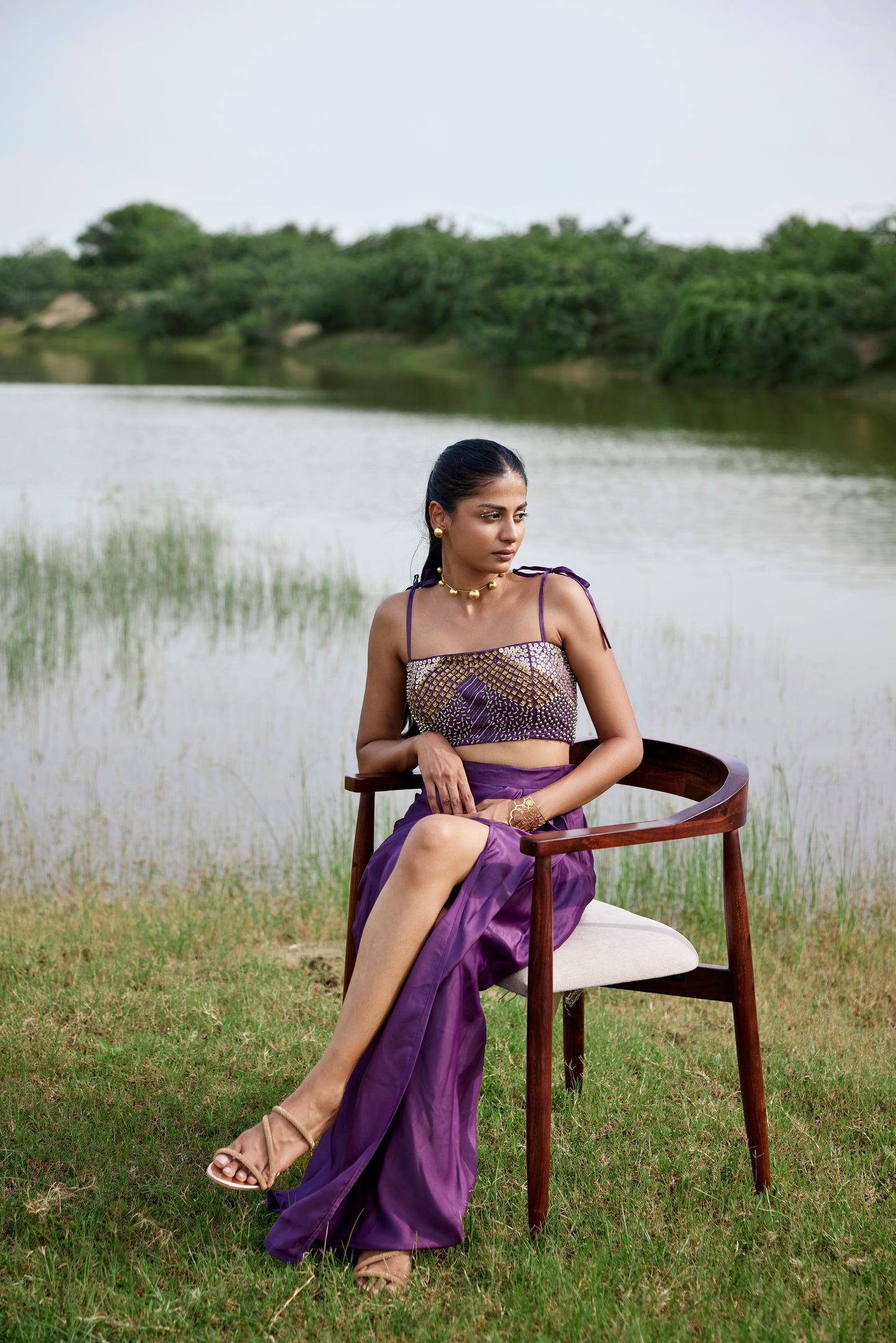 PURPLE SKIRT SET