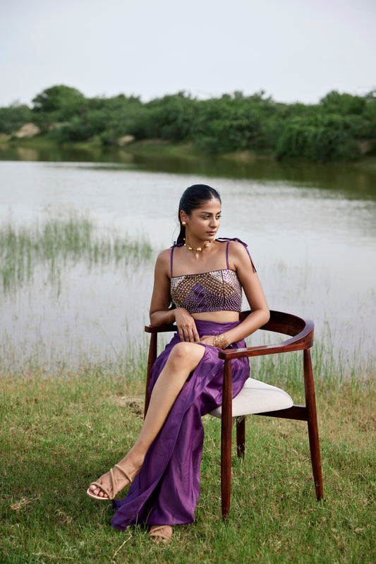 PURPLE SKIRT SET