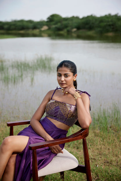 PURPLE SKIRT SET