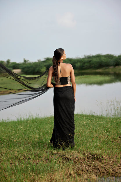 BLACK SAREE