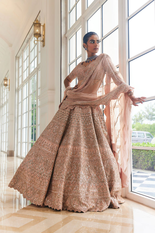 HARNAAZ PINK EMBROIDERED LEHENGA